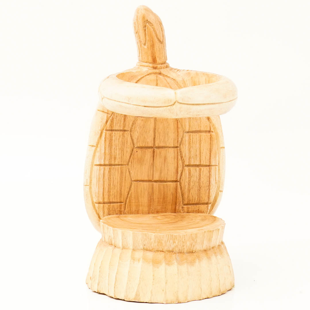 Wooden Turtle Wine Bottle Holder, Handmade From Jempinis Wood
