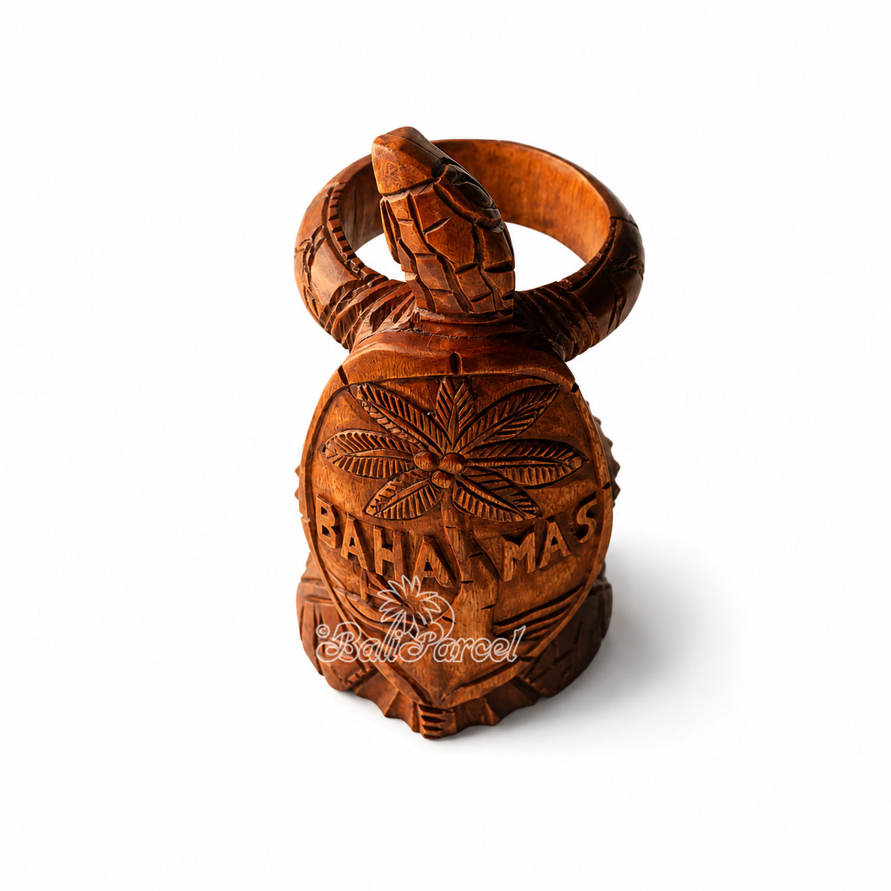 Wooden Turtle Wine Bottle Holder, Handmade From Jempinis Wood