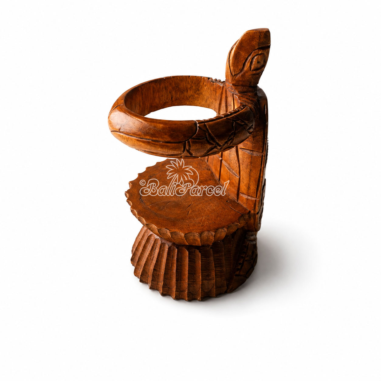 Wooden Turtle Wine Bottle Holder, Handmade From Jempinis Wood