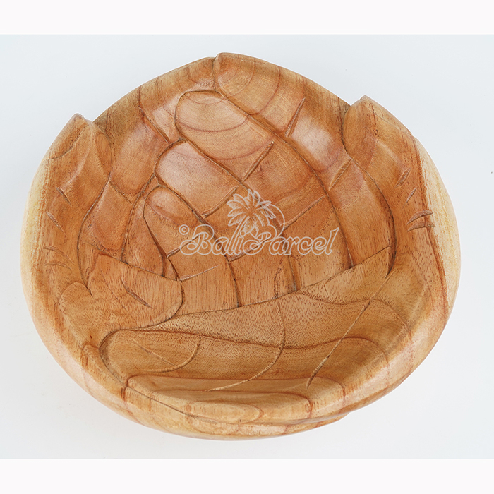 Wooden Fruit Basket Shaped Hand, Handmade From Hibiscus Wood