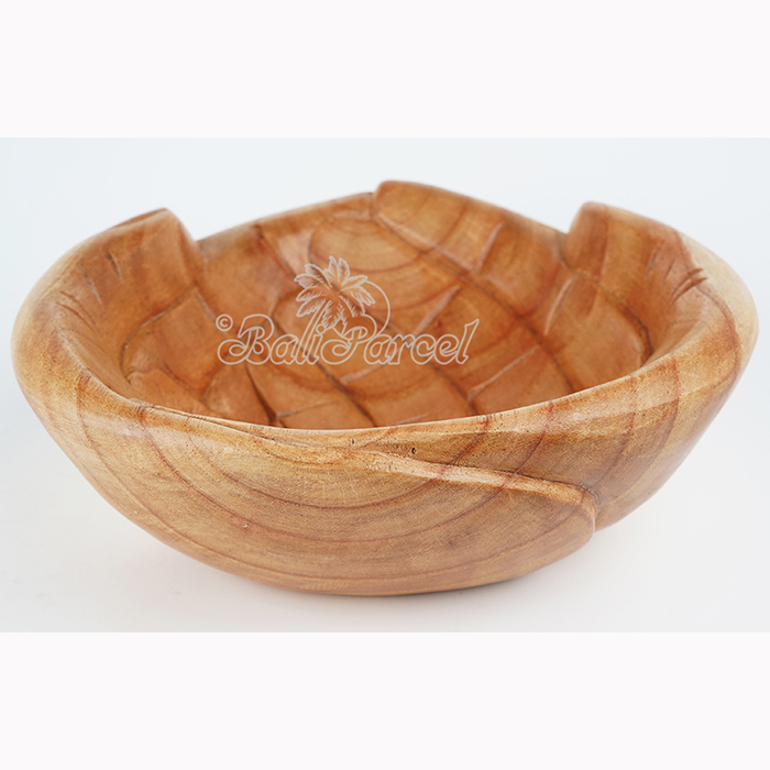 Wooden Fruit Basket Shaped Hand, Handmade From Hibiscus Wood