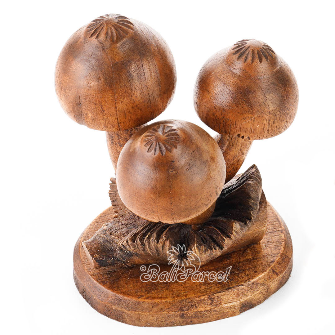 Wooden Mushrooms With Parasite Wood