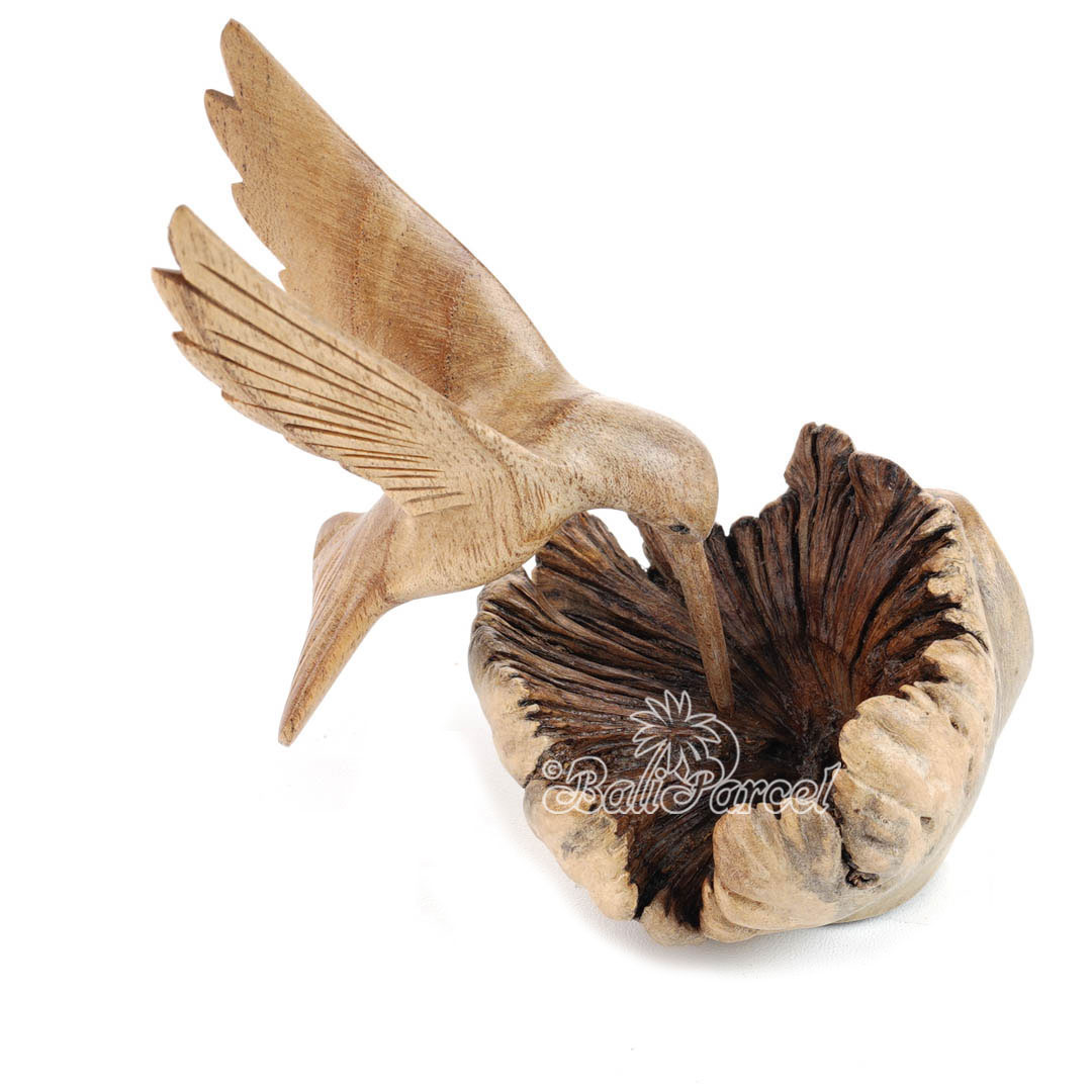 Wooden Hummingbird With Parasite Wood