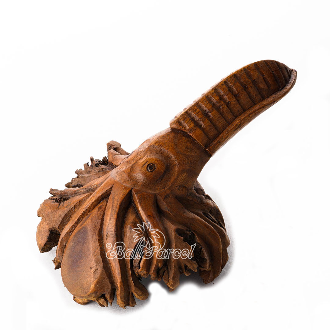 Wooden Octopus With Parasite Wood