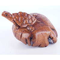 Wooden Tortoise With Parasite Wood
