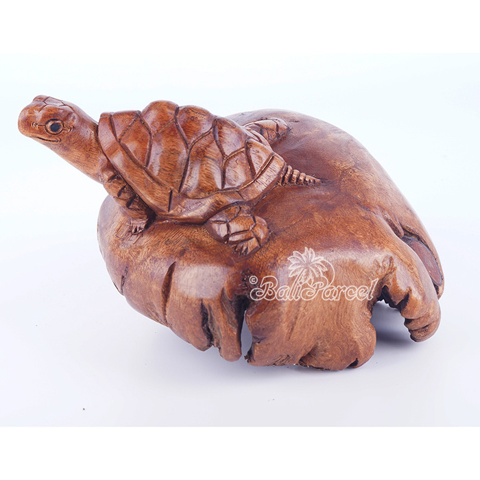 Wooden Tortoise With Parasite Wood