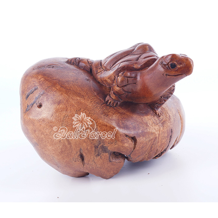 Wooden Tortoise With Parasite Wood