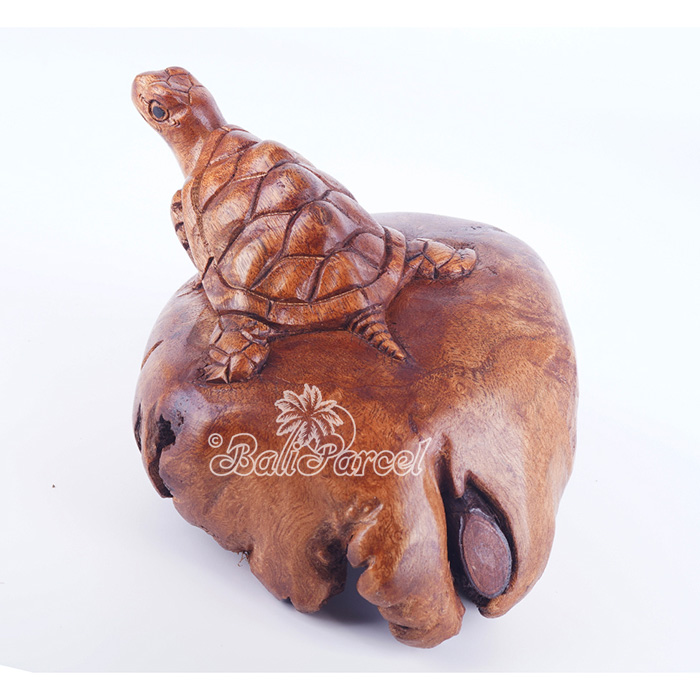 Wooden Tortoise With Parasite Wood