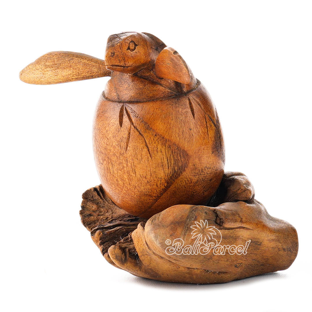 Wooden Turtle With Parasite Wood