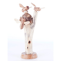 Wooden 3 Butterfly With Parasite Wood