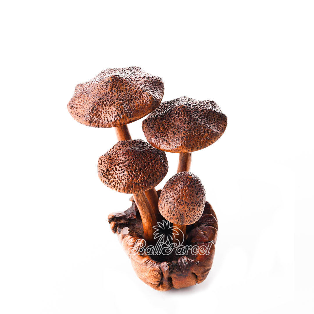 Wooden Mushrooms With Parasite Wood