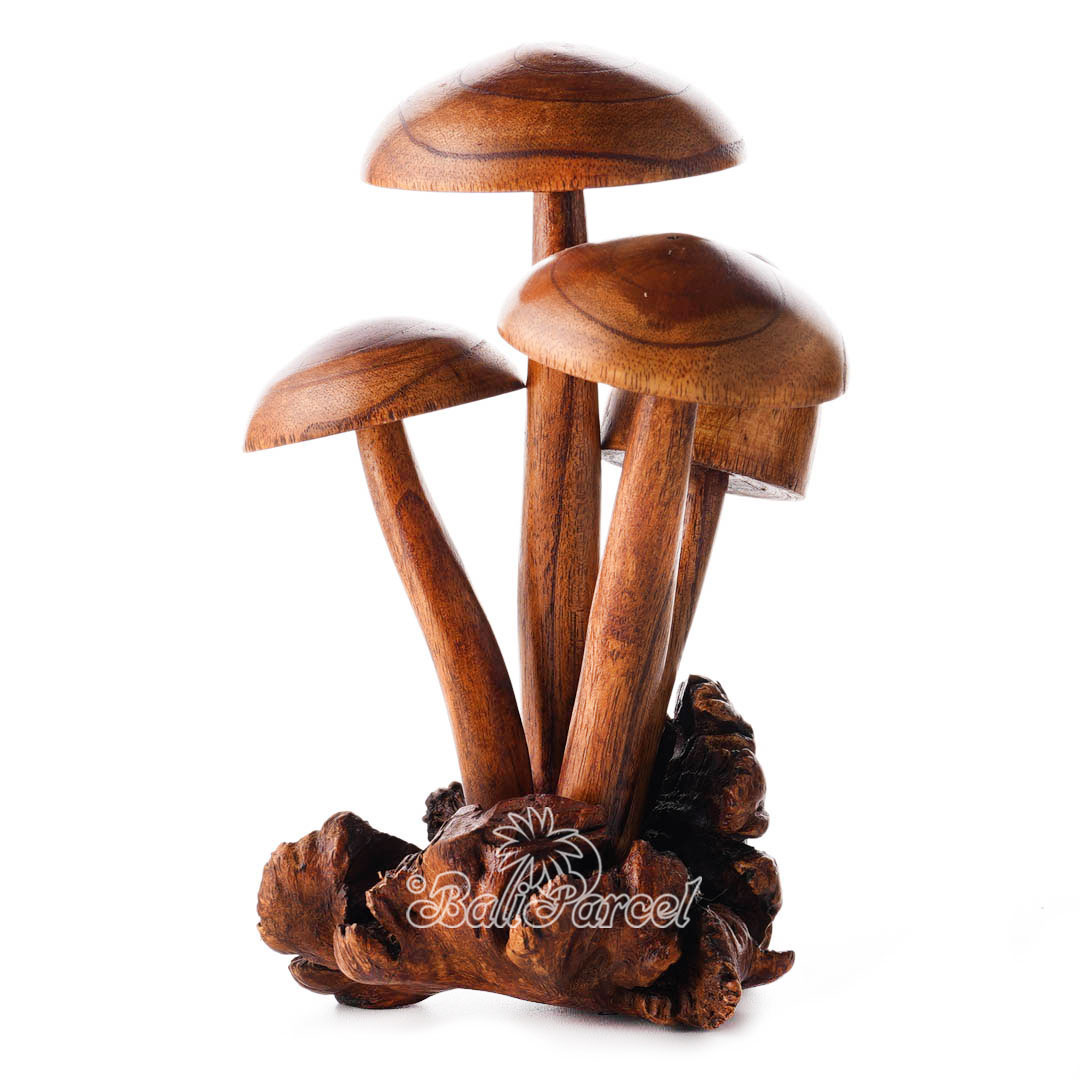 Wooden Mushrooms With Parasite Wood
