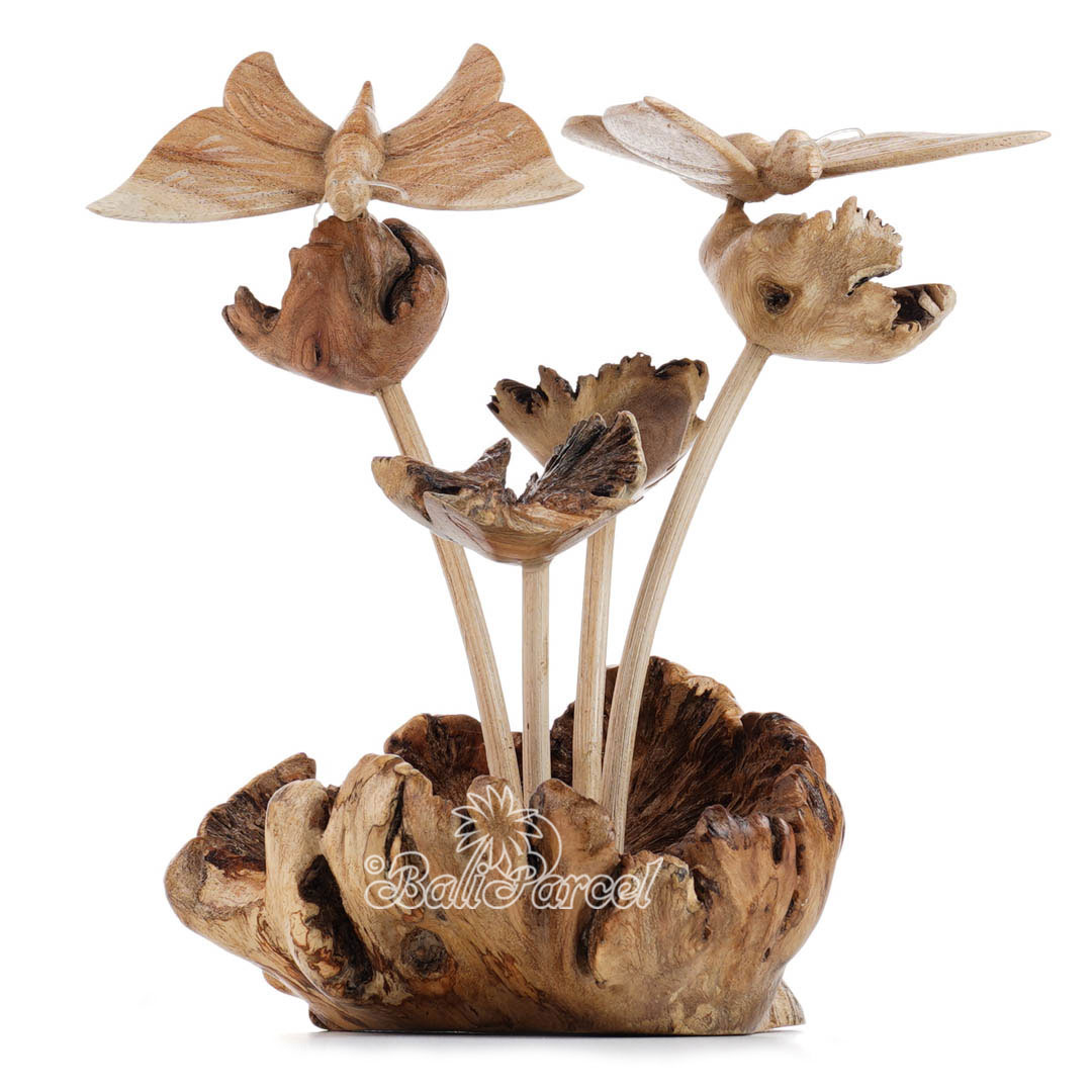 Wooden 2 Butterfly On Top Parasite Wood