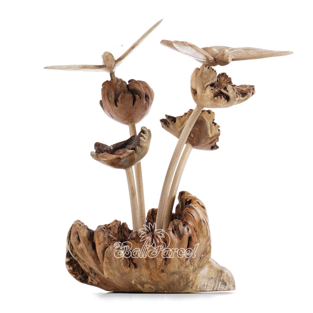 Wooden 2 Butterfly On Top Parasite Wood