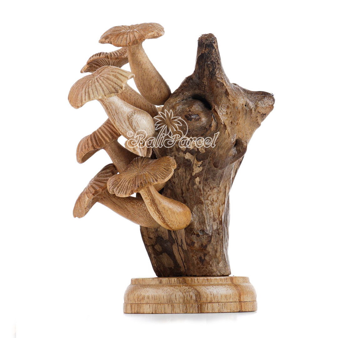 Wooden Mushrooms With Parasite Wood