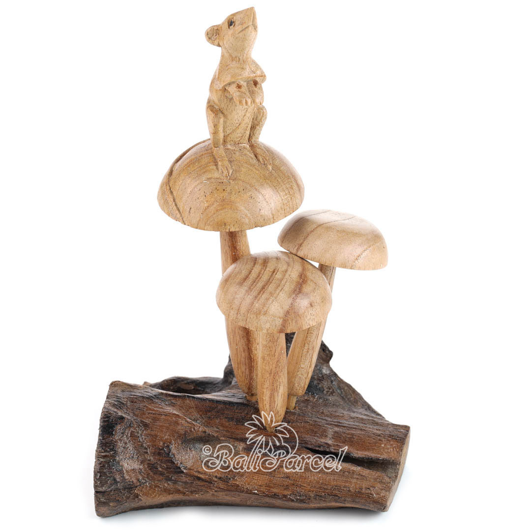 Wooden Mushrooms With Mouse Parasite Wood