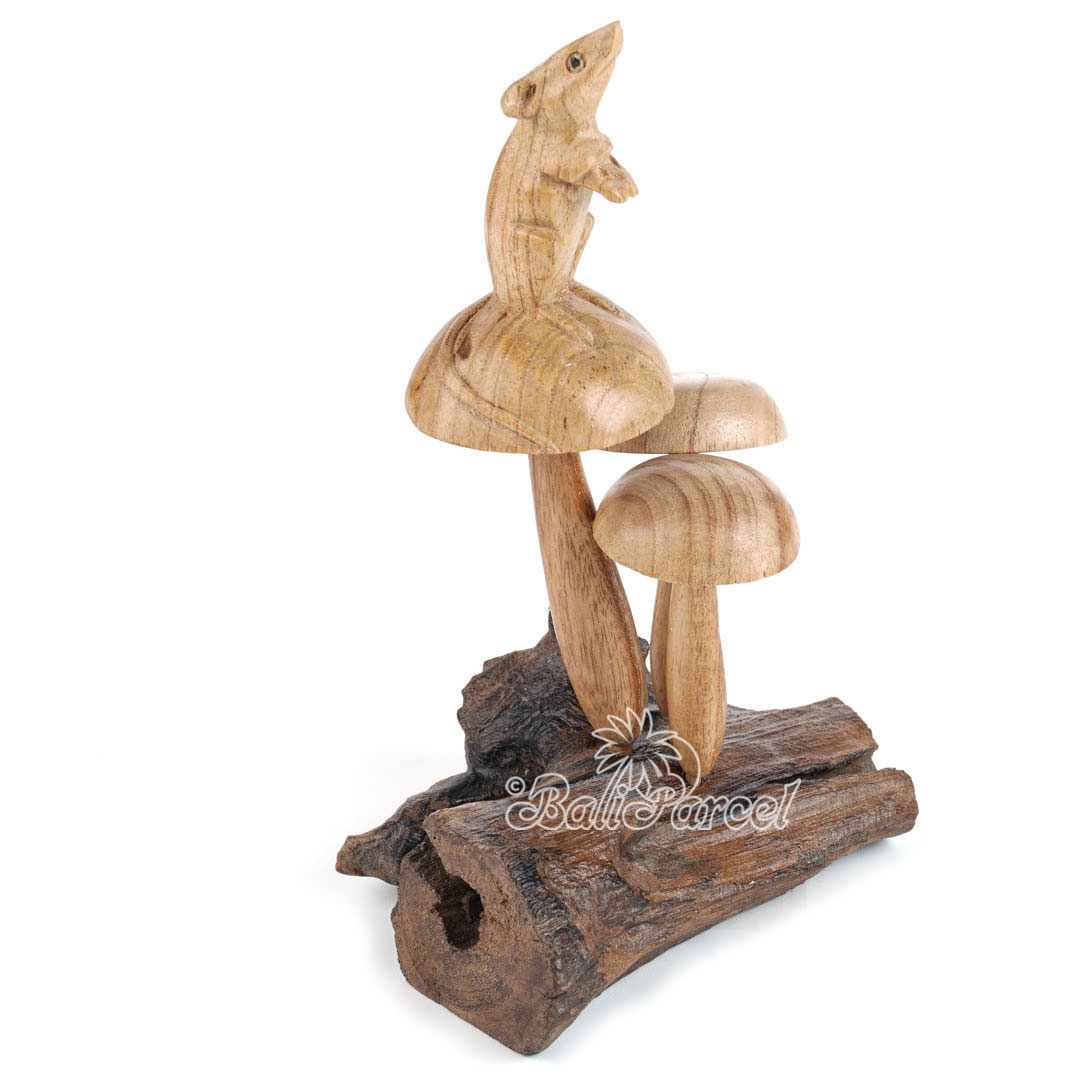 Wooden Mushrooms With Mouse Parasite Wood