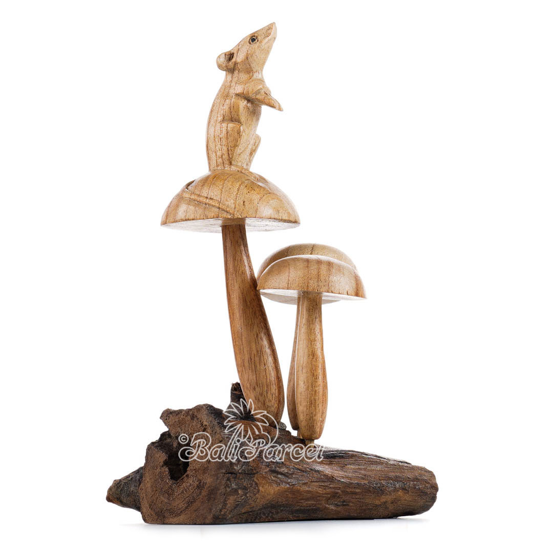 Wooden Mushrooms With Mouse Parasite Wood