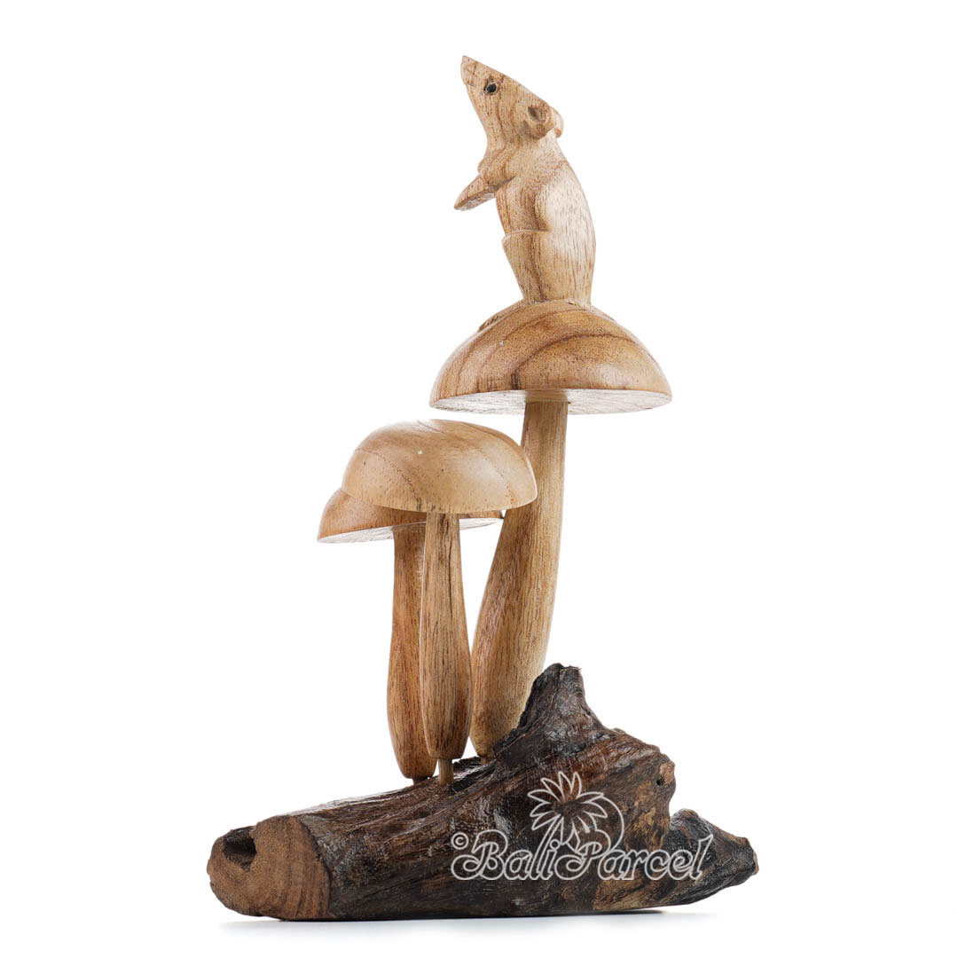 Wooden Mushrooms With Mouse Parasite Wood