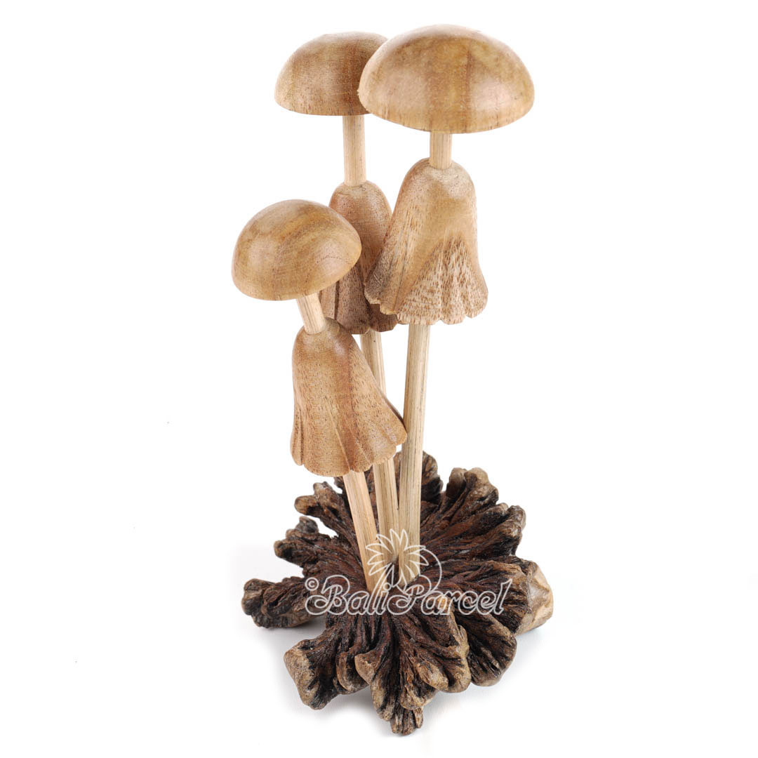 Wooden Mushrooms With Parasite Wood