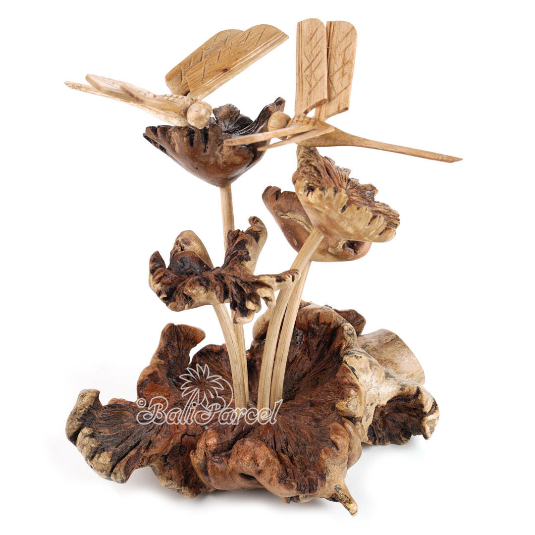Wooden 2 Dragonfly On Top Parasite Wood
