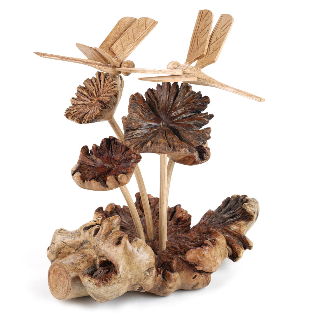 Wooden 2 Dragonfly On Top Parasite Wood