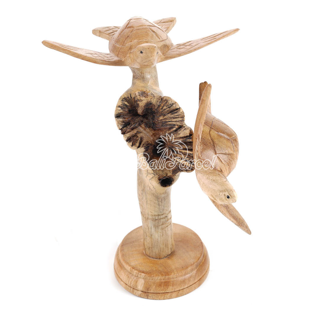 Wooden 2 Turtle With Parasite Wood
