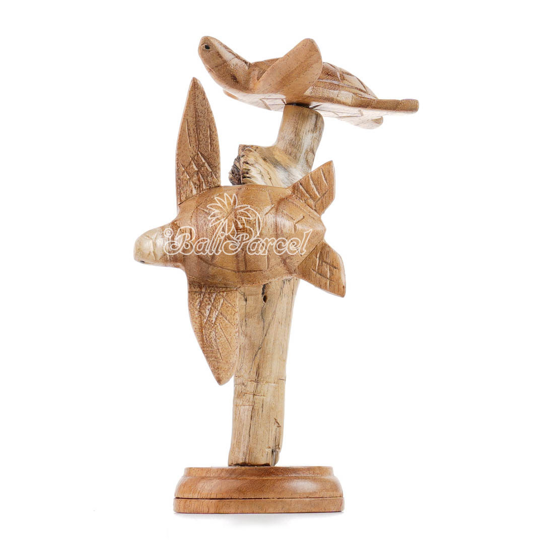 Wooden 2 Turtle With Parasite Wood