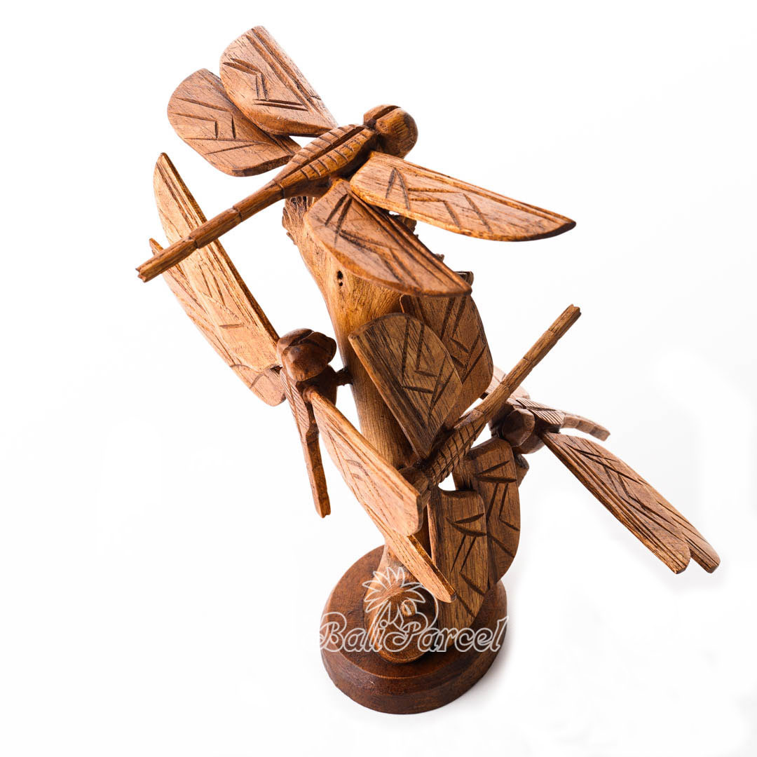 Wooden 4 Dragonfly With Parasite Wood