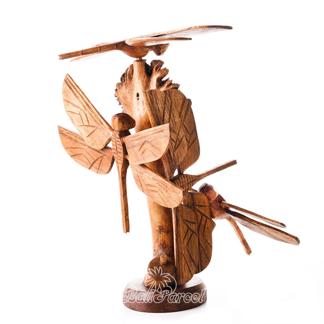Wooden 4 Dragonfly With Parasite Wood