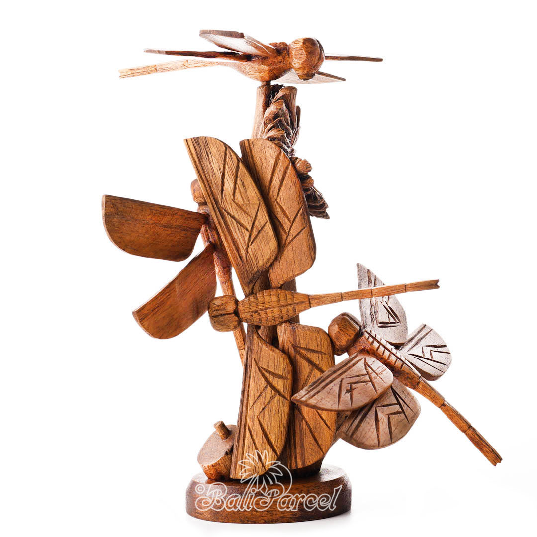 Wooden 4 Dragonfly With Parasite Wood