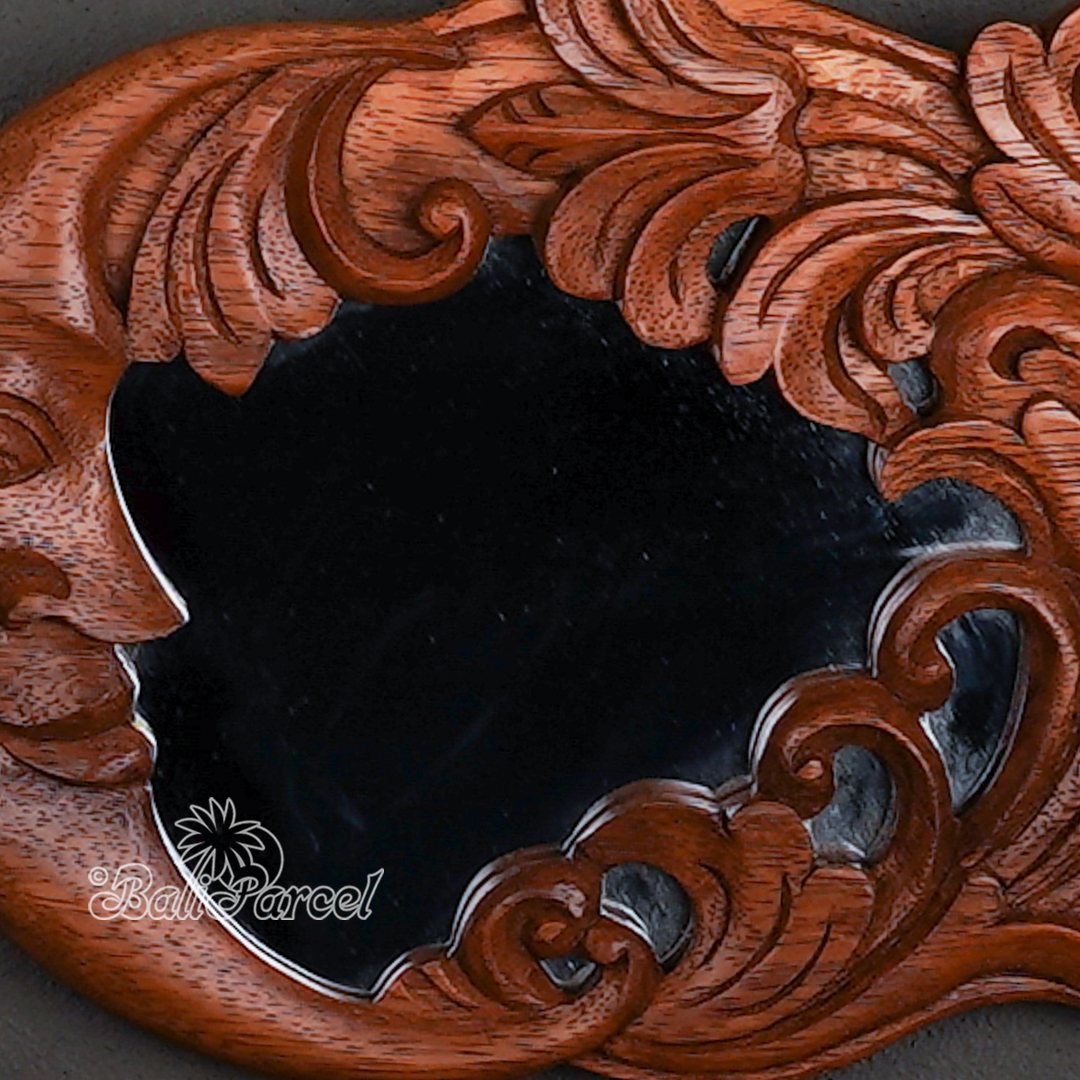 Wooden Wallhanging Sun, Handmade From Suar Wood.