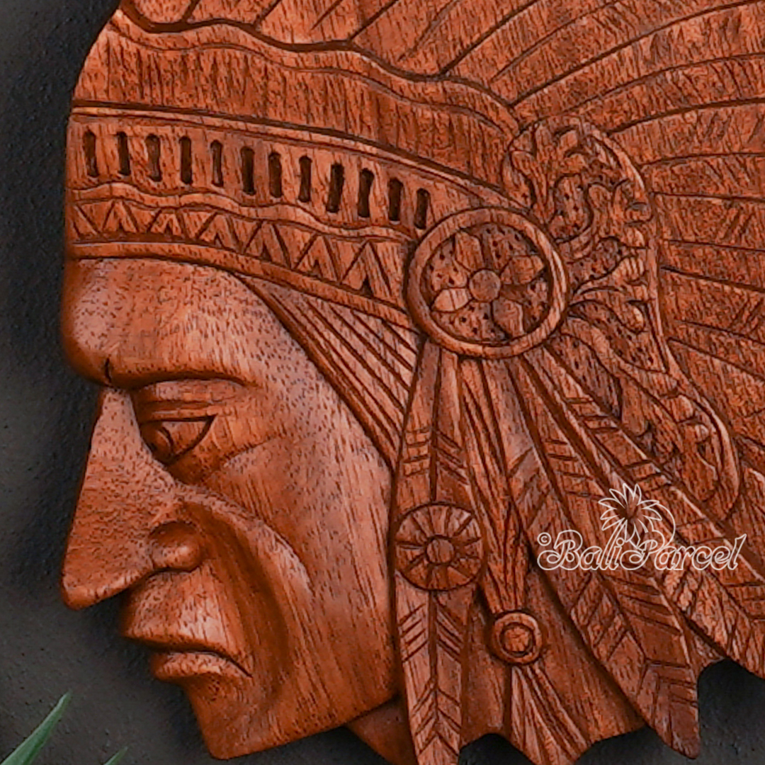 Wooden Wallhanging Indian Fis Face, Handmade From Suar Wood.