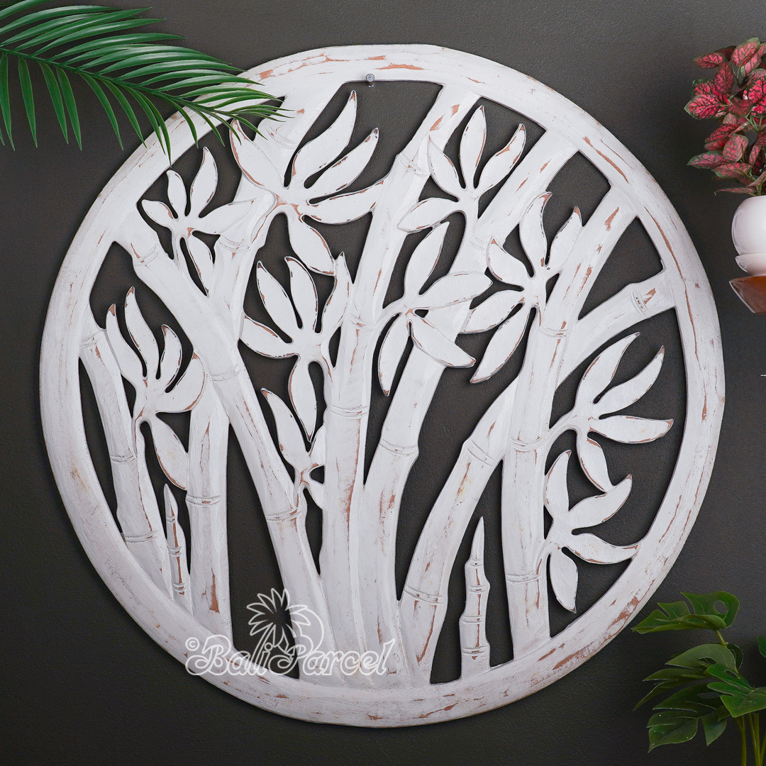 Wooden Wallhanging Tree, Hand Made From Hardboard/ MDF, With White Wash Color.