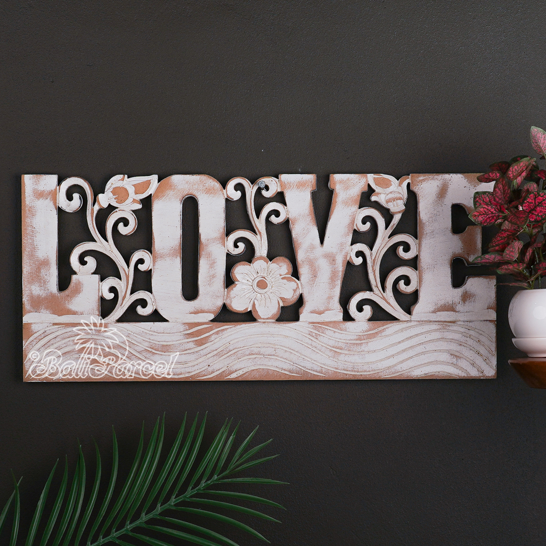 Wooden Wallhanging, Hand Made From Hardboard/ MDF, With White Wash Color.