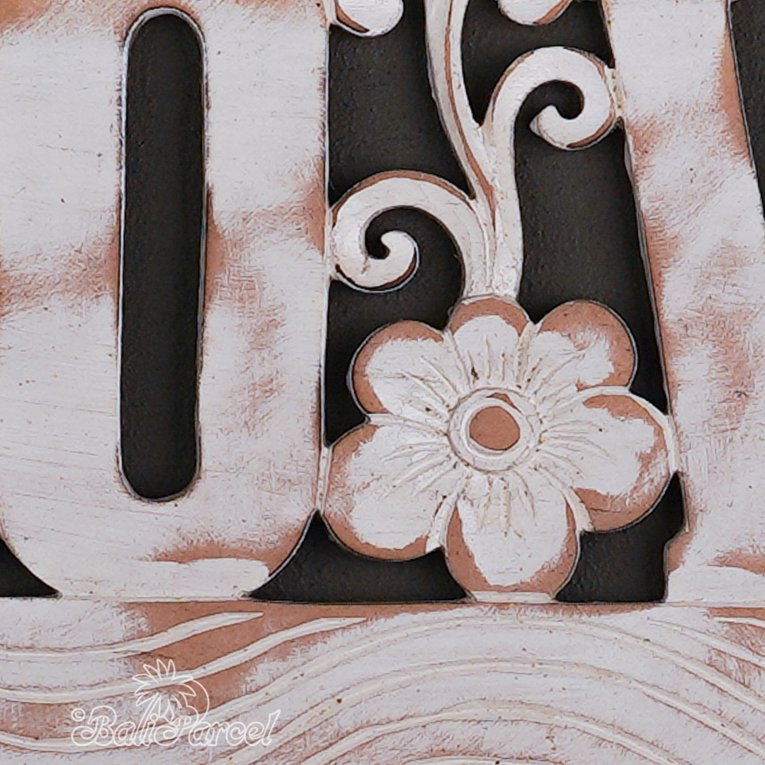 Wooden Wallhanging, Hand Made From Hardboard/ MDF, With White Wash Color.