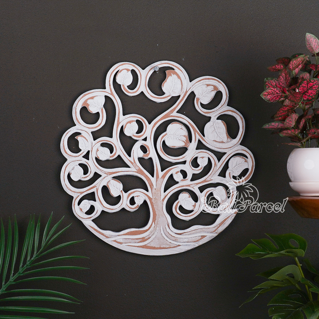 Wooden Wallhanging, Hand Made From Hardboard/ MDF, With White Wash Color.