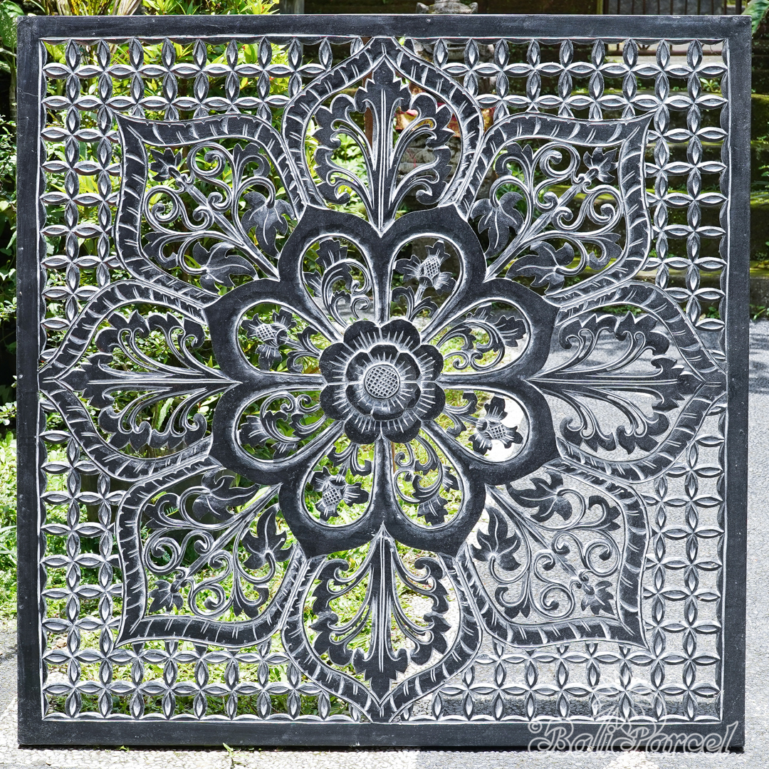 Wooden Wallhanging Sun Flower, Hand Made From Hardboard/ MDF, With Black Color.