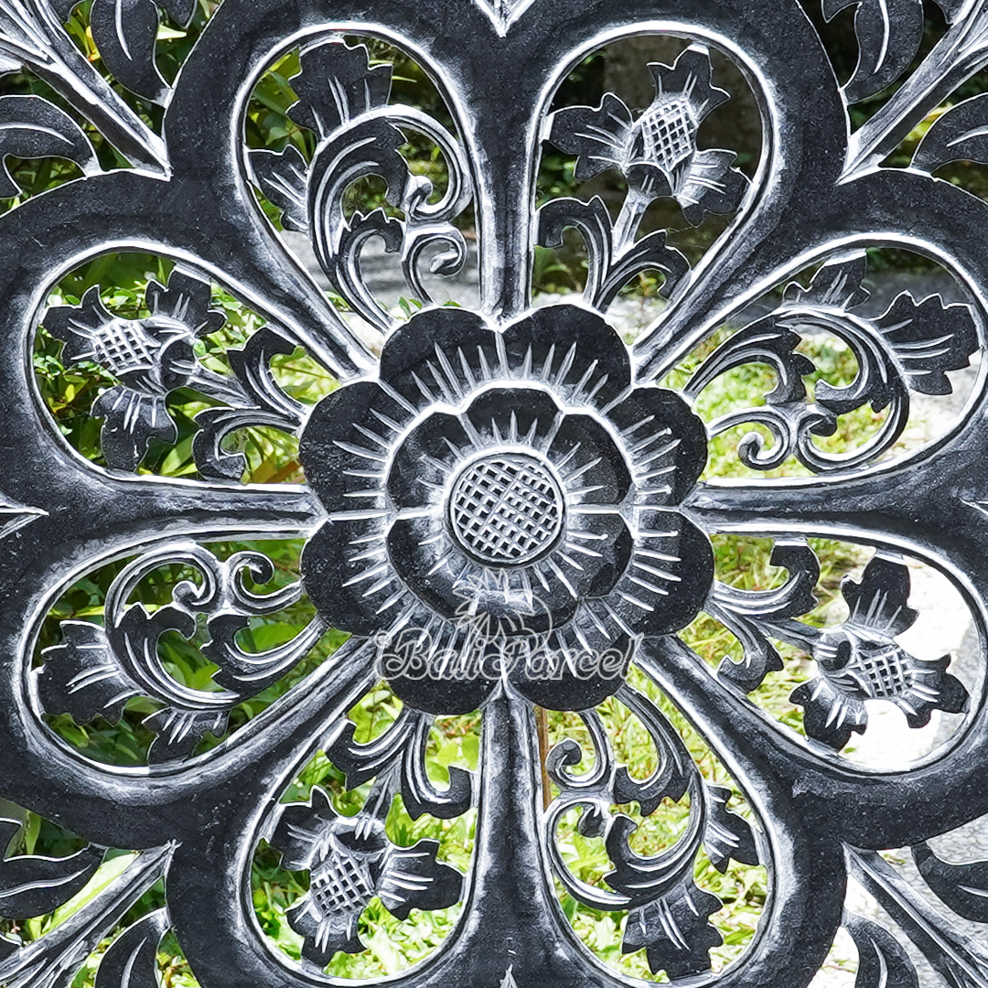 Wooden Wallhanging Sun Flower, Hand Made From Hardboard/ MDF, With Black Color.