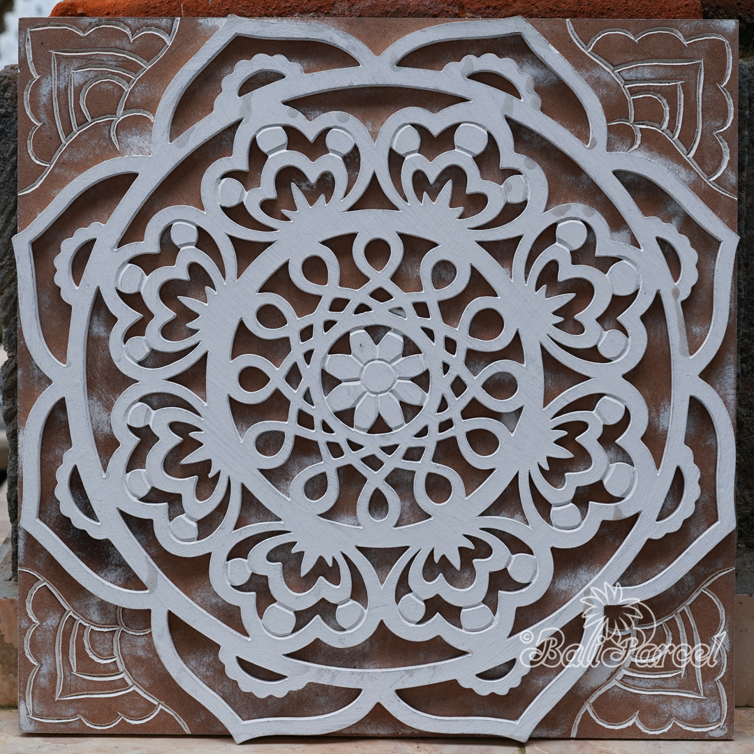 Wooden Wallhanging, Hand Made From Hardboard/ MDF, With White Wash Color.