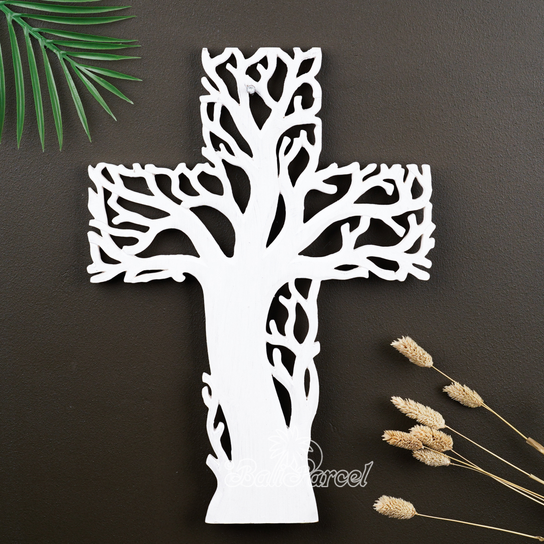 Wooden Wallhanging, Hand Made From Hardboard/ MDF, With White Wash Color.