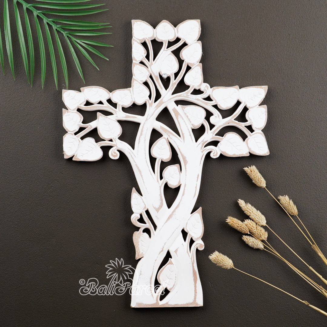 Wooden Wallhanging, Hand Made From Hardboard/ MDF, With White Wash Color.