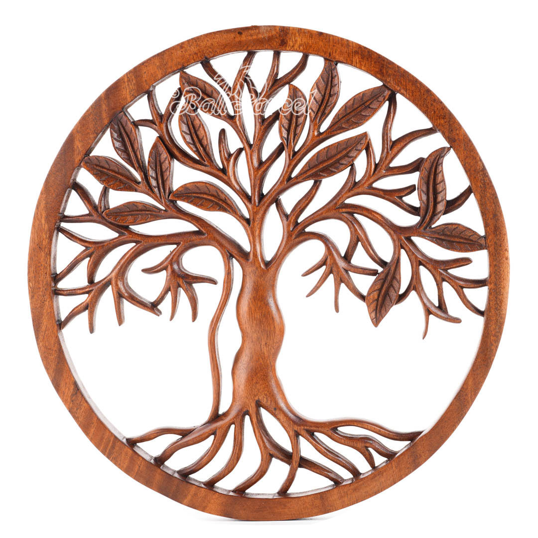 Wooden Wallhanging Leaf, Hand Made From Suar Wood With Brown Polished