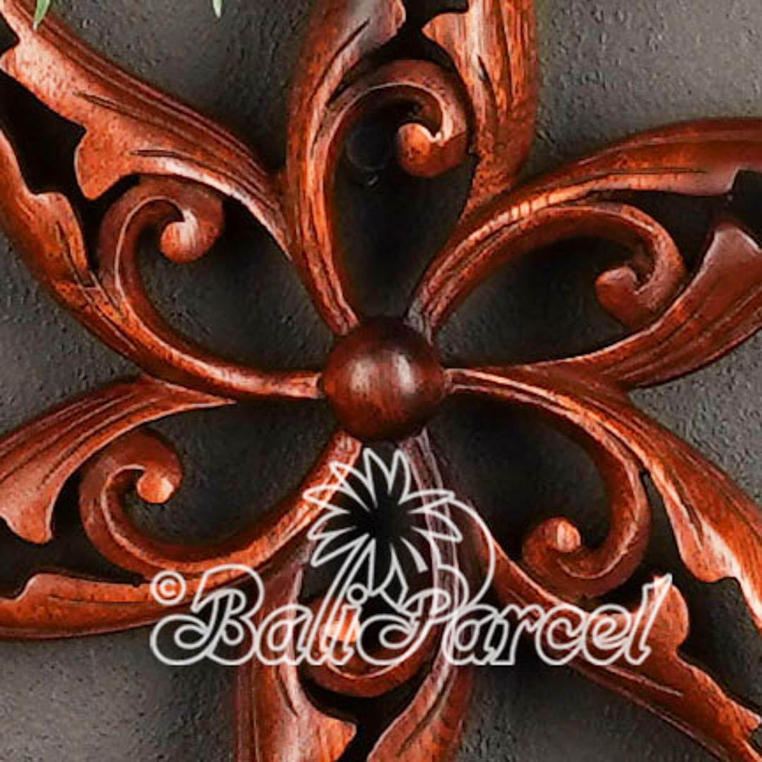 Wooden Wallhanging, Hand Made From Suar Wood With Brown Polished