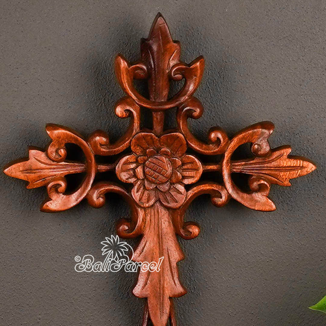 Wooden Wallhanging, Hand Made From Suar Wood With Brown Polished