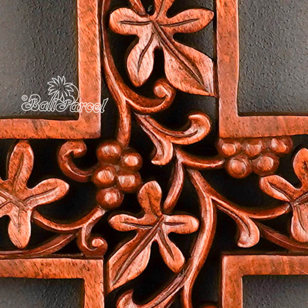 Wooden Wallhanging, Hand Made From Suar Wood With Brown Polished