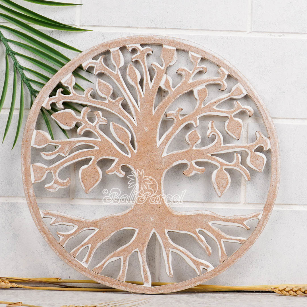 Wallhanging, Hand Made From Hardboard/ MDF, With White Wash Color.