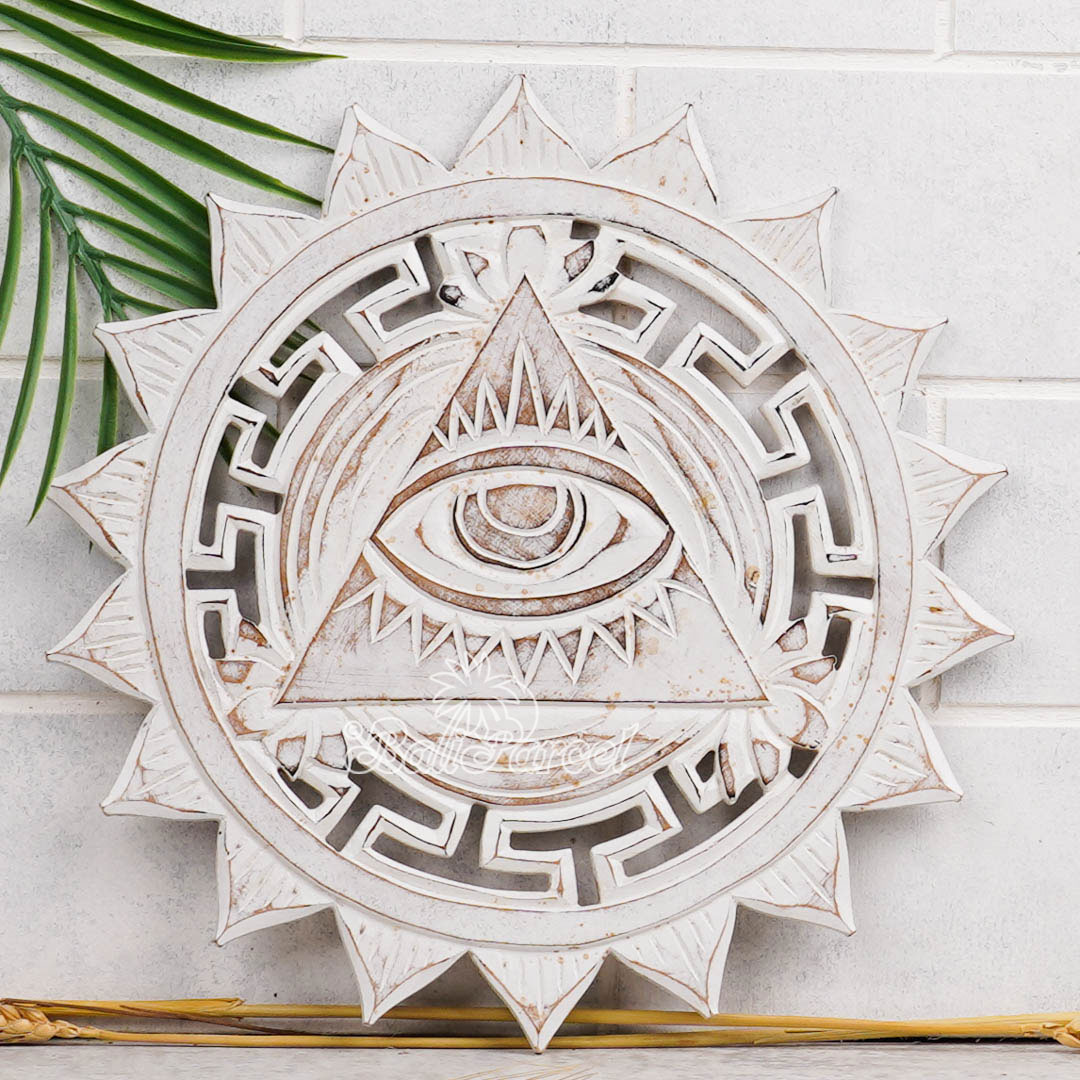 Wooden Wallhanging, Hand Made From Hardboard/ MDF, With White Wash Color.