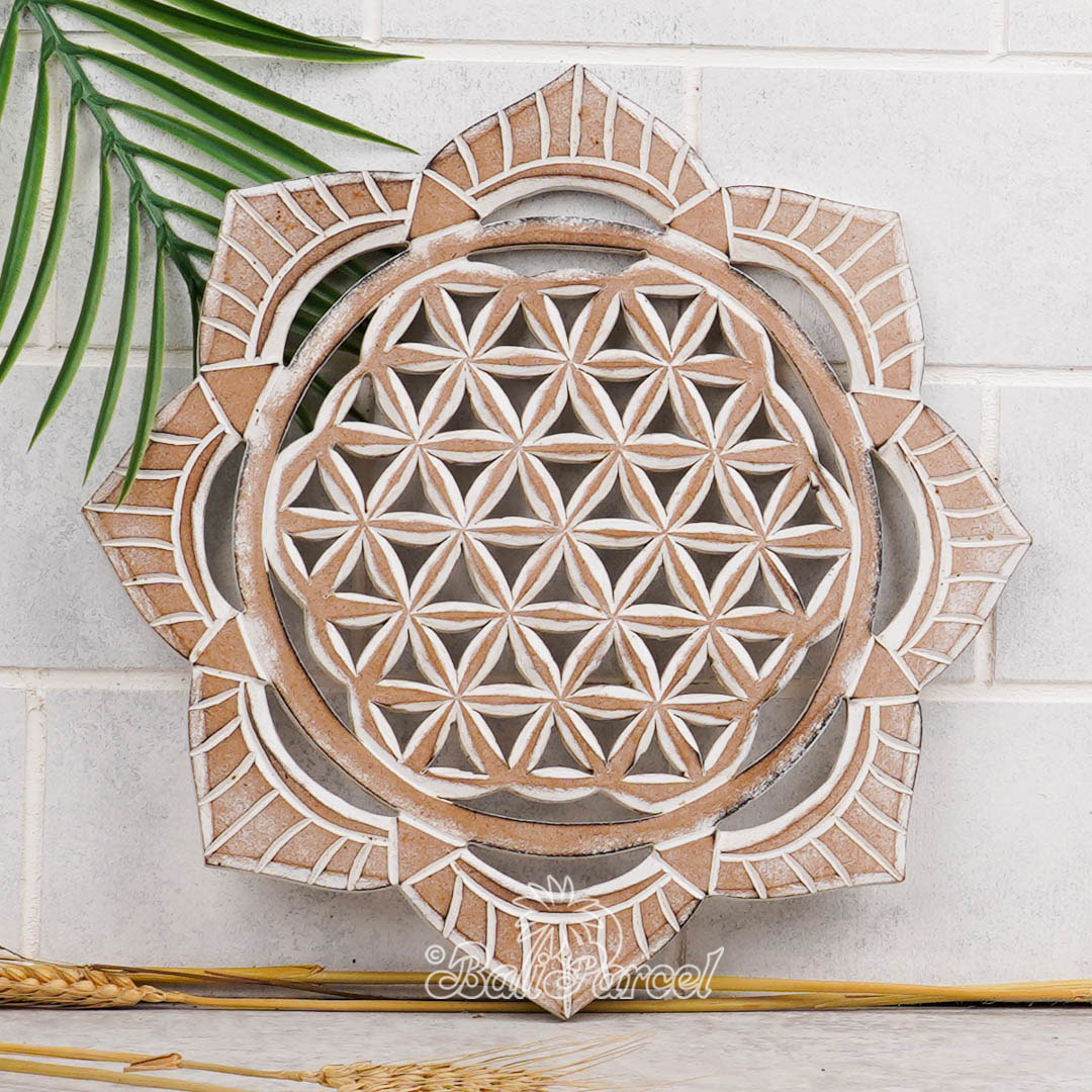Wallhanging, Hand Made From Hardboard/ MDF, With White Wash Color.