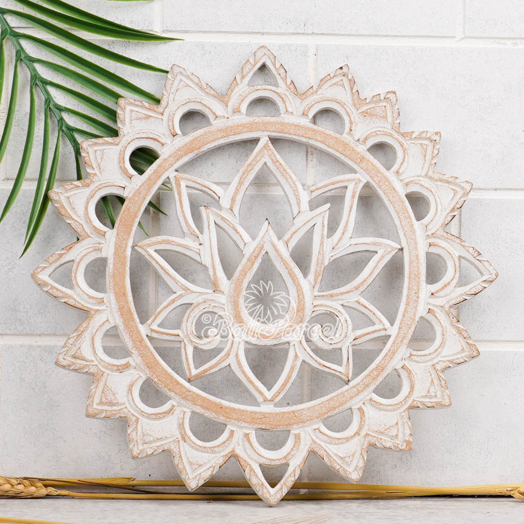 Wallhanging, Hand Made From Hardboard/ MDF, With White Wash Color.